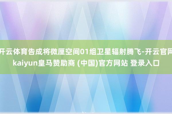 开云体育告成将微厘空间01组卫星辐射腾飞-开云官网kaiyun皇马赞助商 (中国)官方网站 登录入口