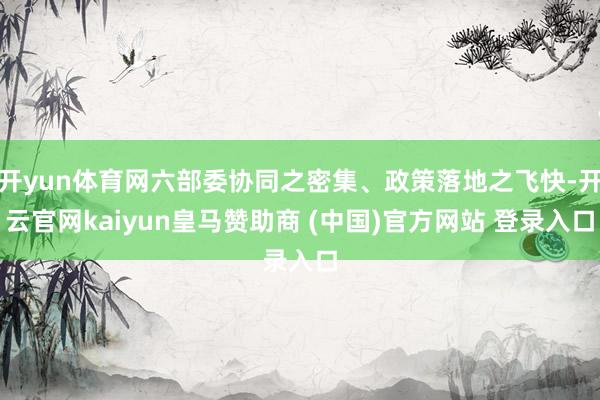 开yun体育网六部委协同之密集、政策落地之飞快-开云官网kaiyun皇马赞助商 (中国)官方网站 登录入口