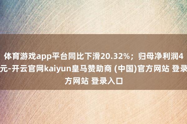 体育游戏app平台同比下滑20.32%;归母净利润4.7亿元-开云官网kaiyun皇马赞助商 (中国)官方网站 登录入口
